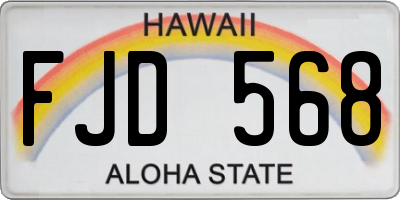 HI license plate FJD568