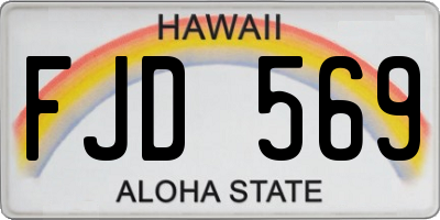 HI license plate FJD569