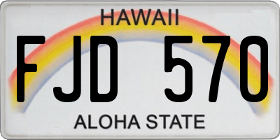 HI license plate FJD570