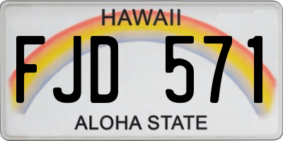 HI license plate FJD571