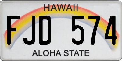 HI license plate FJD574