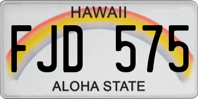 HI license plate FJD575
