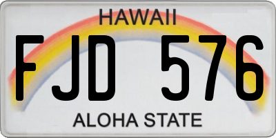 HI license plate FJD576