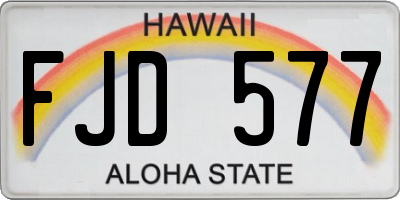 HI license plate FJD577