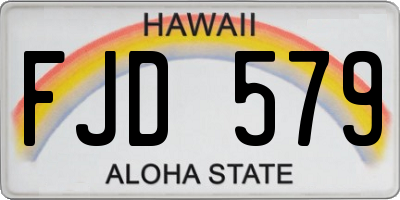 HI license plate FJD579