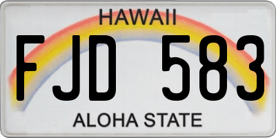 HI license plate FJD583