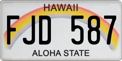 HI license plate FJD587