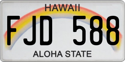 HI license plate FJD588