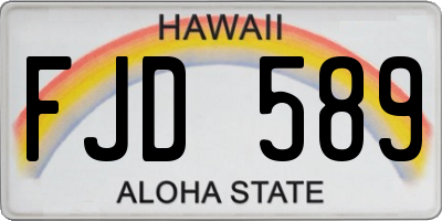 HI license plate FJD589