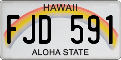 HI license plate FJD591