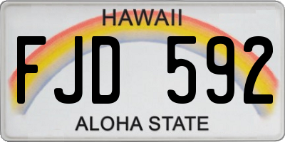 HI license plate FJD592
