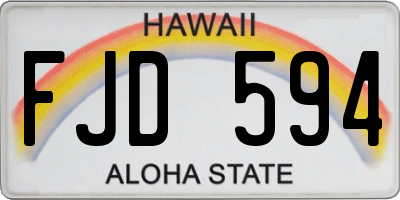 HI license plate FJD594
