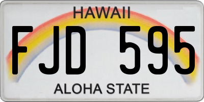 HI license plate FJD595