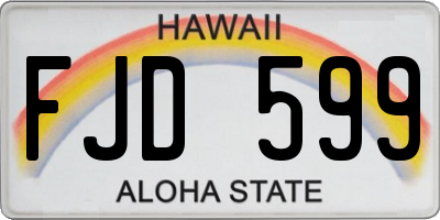 HI license plate FJD599