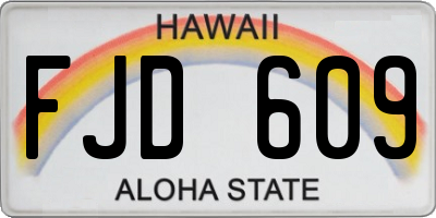 HI license plate FJD609