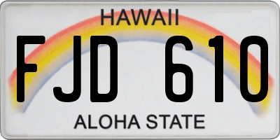 HI license plate FJD610
