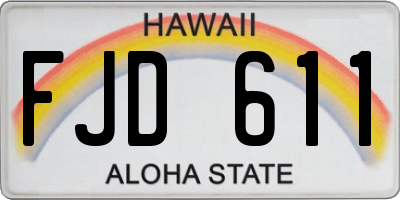 HI license plate FJD611