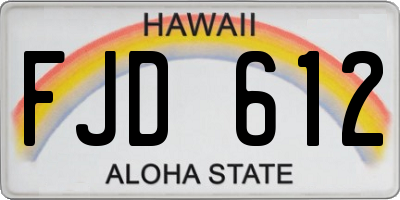 HI license plate FJD612