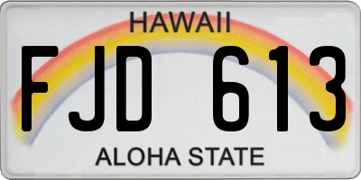 HI license plate FJD613