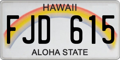 HI license plate FJD615