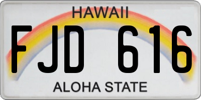 HI license plate FJD616