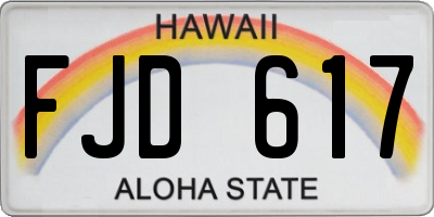 HI license plate FJD617