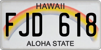 HI license plate FJD618