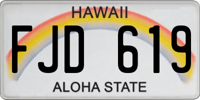HI license plate FJD619