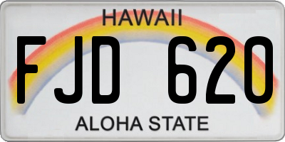 HI license plate FJD620