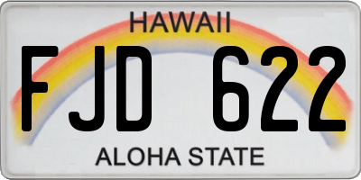 HI license plate FJD622