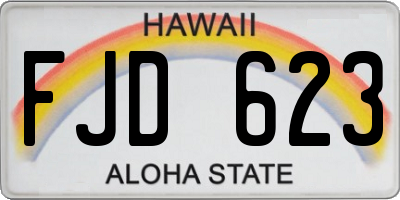 HI license plate FJD623