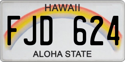 HI license plate FJD624