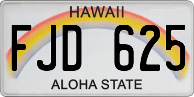 HI license plate FJD625