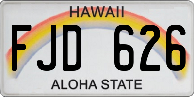 HI license plate FJD626