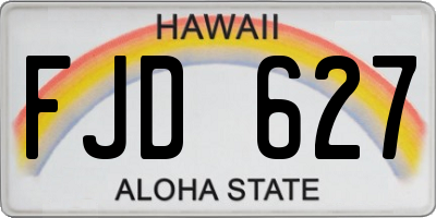 HI license plate FJD627