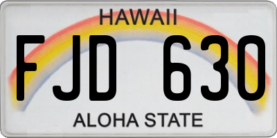 HI license plate FJD630