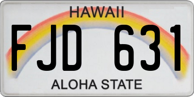 HI license plate FJD631