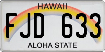 HI license plate FJD633