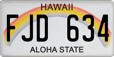 HI license plate FJD634