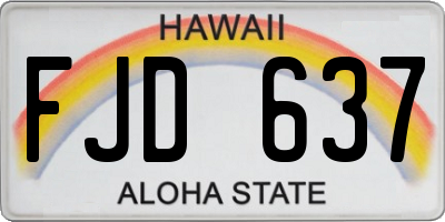 HI license plate FJD637