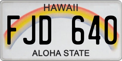 HI license plate FJD640