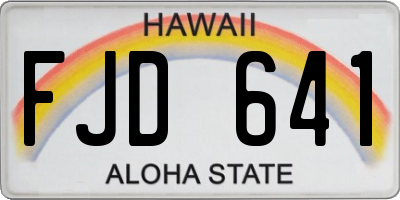 HI license plate FJD641