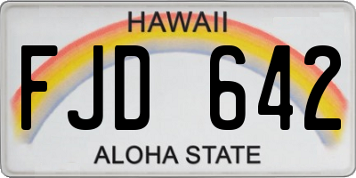 HI license plate FJD642