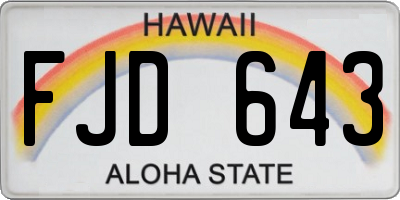 HI license plate FJD643