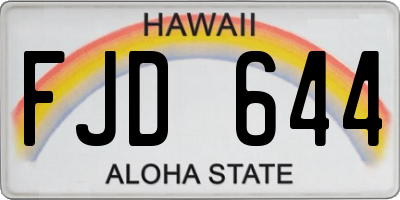 HI license plate FJD644
