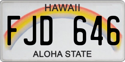 HI license plate FJD646
