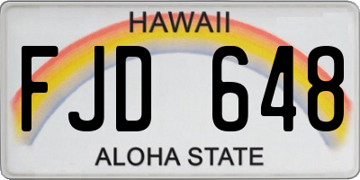 HI license plate FJD648