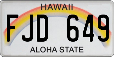 HI license plate FJD649