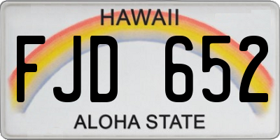 HI license plate FJD652
