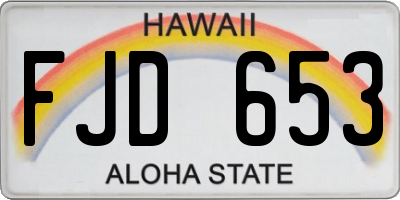 HI license plate FJD653
